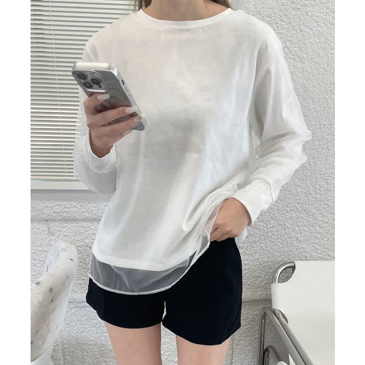 ホワイト | 冬新作 シアーレイヤード トップスma | ShopNikoNiko