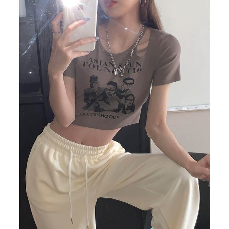 春新作 ショルダーカットアウト ショート丈チビTシャツ | ShopNikoNiko | 詳細画像19 