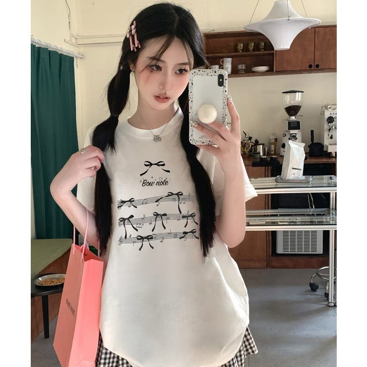 春新作 楽譜リボンプリント オーバーサイズ | ShopNikoNiko | 詳細画像4 