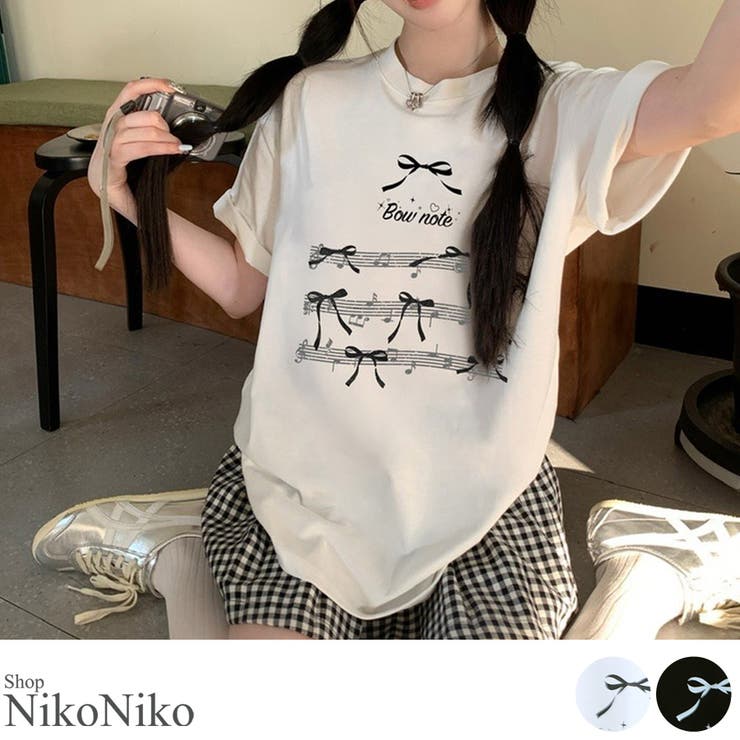 春新作 楽譜リボンプリント オーバーサイズ | ShopNikoNiko | 詳細画像1 