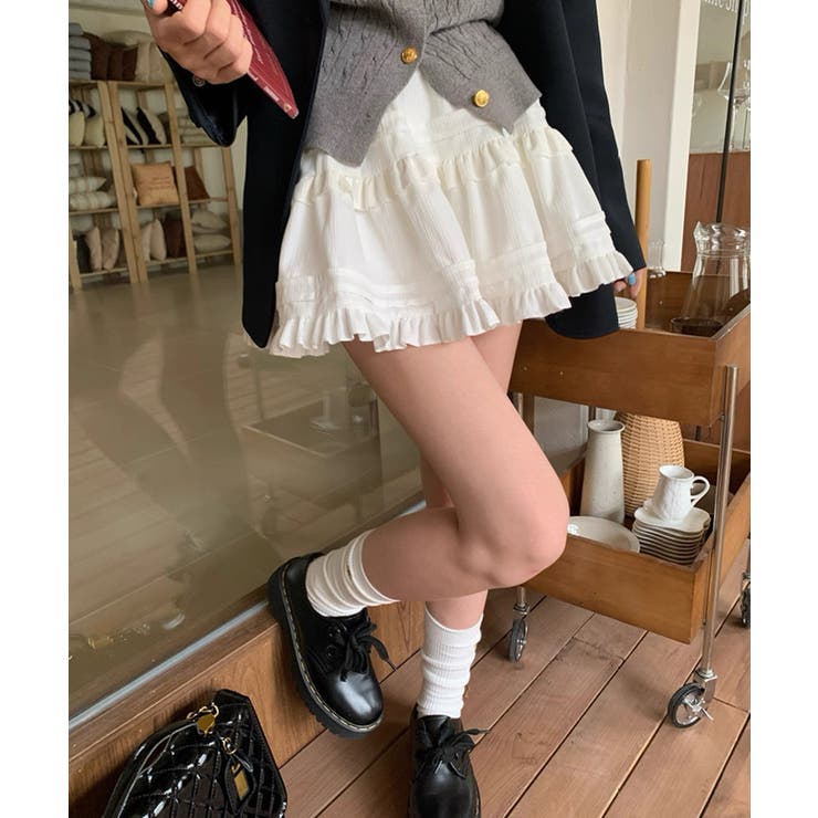 秋新作 コーデュロイ フリルティアードミニスカートブロケットコア | ShopNikoNiko | 詳細画像7 