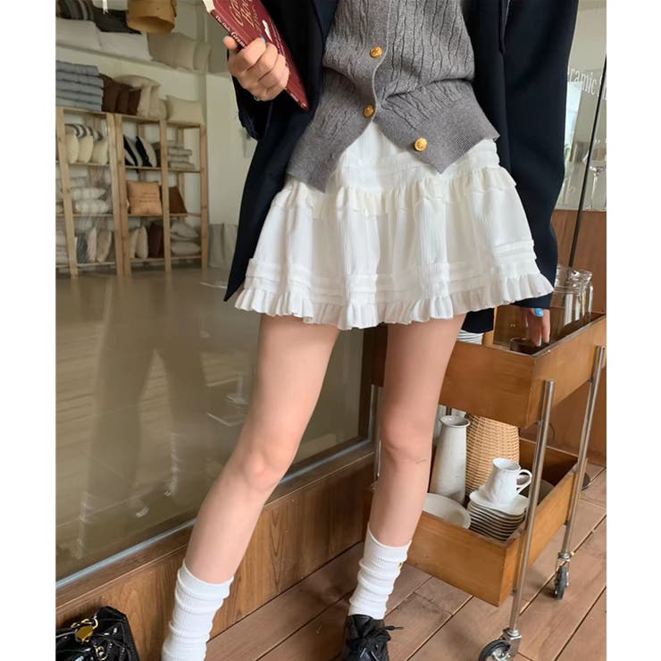 秋新作 コーデュロイ フリルティアードミニスカートブロケットコア | ShopNikoNiko | 詳細画像8 