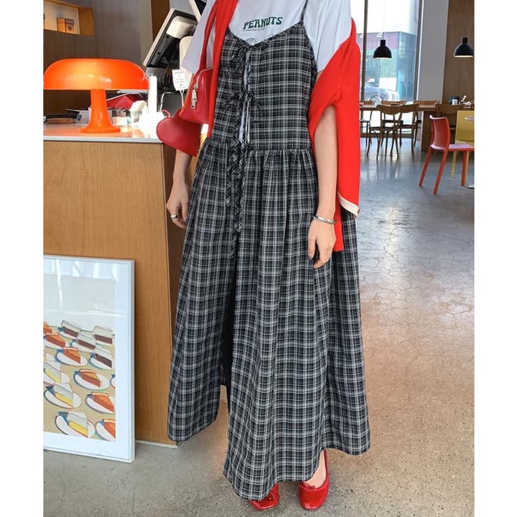 ネイビー | 春新作 チェック柄 前後2WAY | ShopNikoNiko