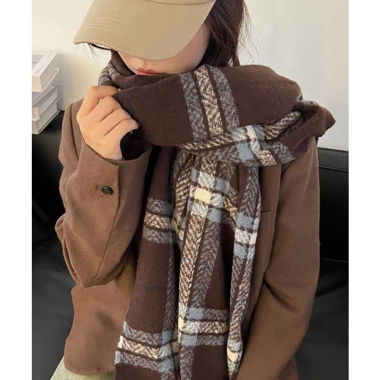 ブラウン | 冬新作 チェック柄 ワッペン付き | ShopNikoNiko