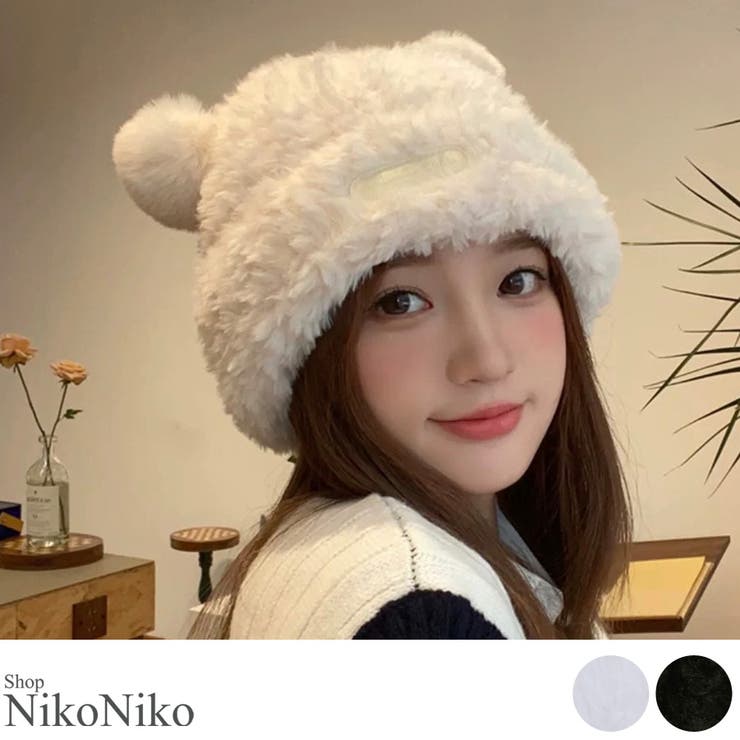 冬新作 くま耳付き シャギーニット | ShopNikoNiko | 詳細画像1 