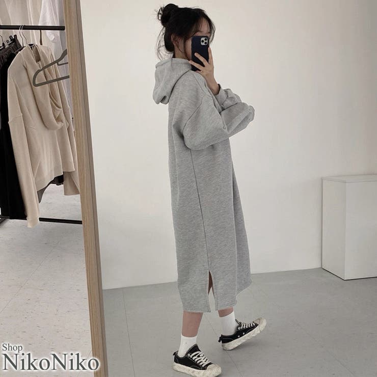 冬新作 サイドスリット パーカー | ShopNikoNiko | 詳細画像1 