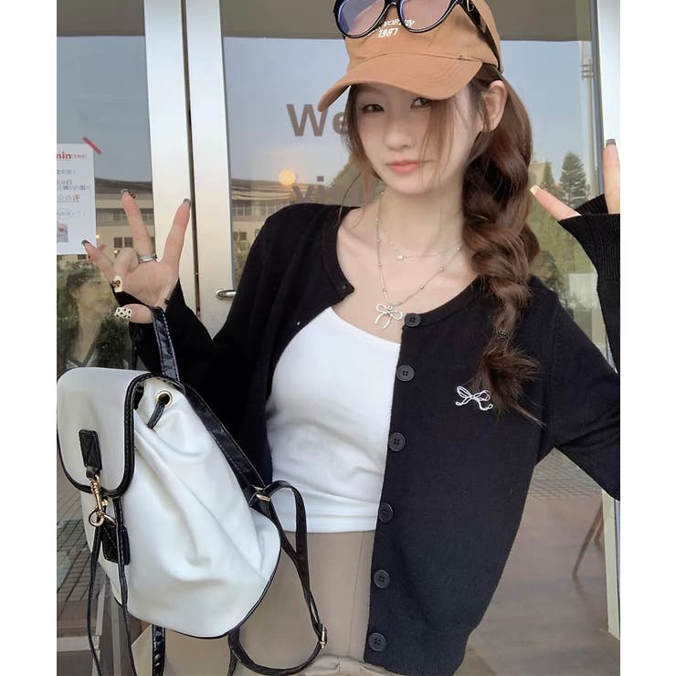 冬新作 ワンポイントリボン刺繍 ニットカーディガン | ShopNikoNiko | 詳細画像5 