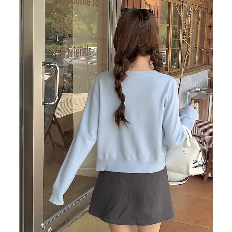 冬新作 ワンポイントリボン刺繍 ニットカーディガン | ShopNikoNiko | 詳細画像13 