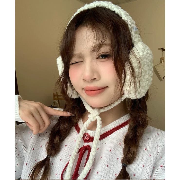 ブルー | 冬新作 カラフルニット編み 紐付き | ShopNikoNiko