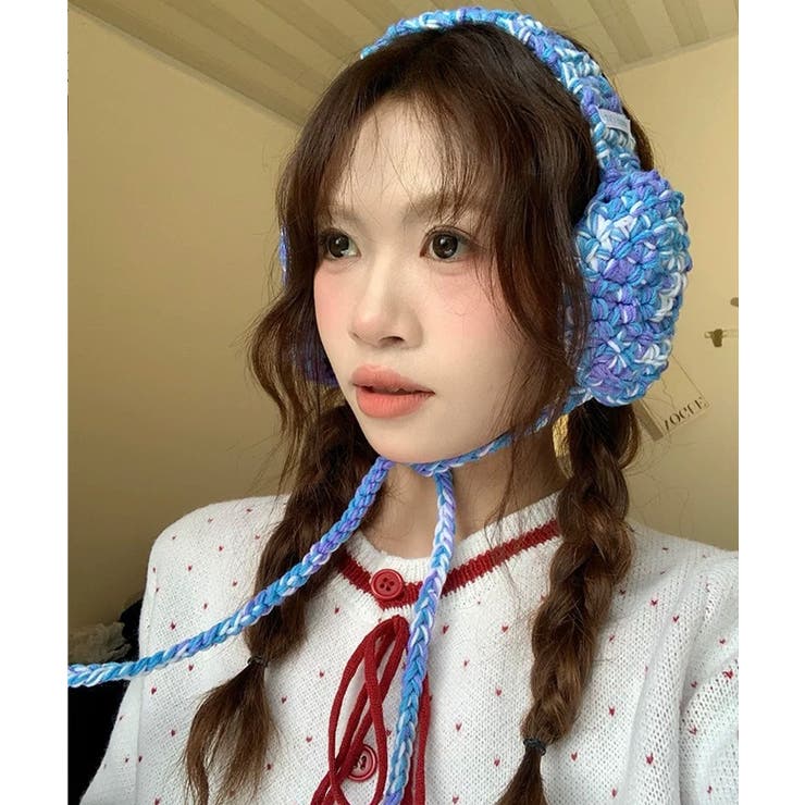 ホワイト | 冬新作 カラフルニット編み 紐付き | ShopNikoNiko