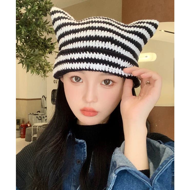 冬新作 猫耳 ボーダー | ShopNikoNiko | 詳細画像4 