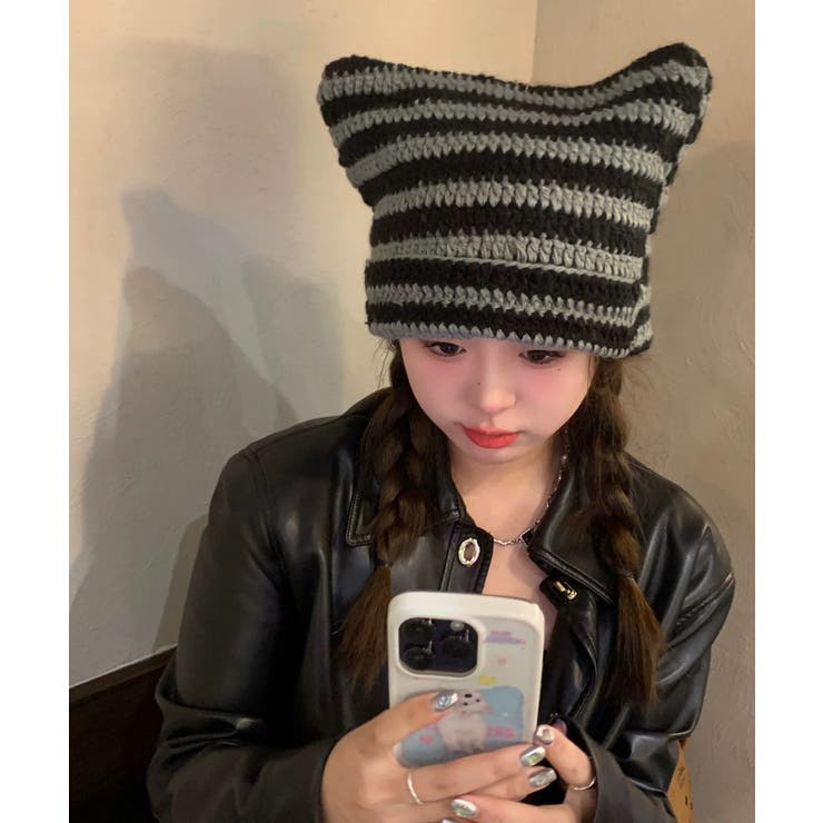 冬新作 猫耳 ボーダー | ShopNikoNiko | 詳細画像7 