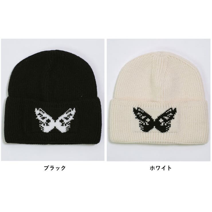 冬新作 バタフライモチーフ ビーニーニット帽 | ShopNikoNiko | 詳細画像2 