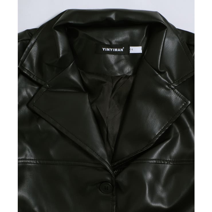 冬新作 PUレザー テーラードジャケット海外コーデ | ShopNikoNiko | 詳細画像13 