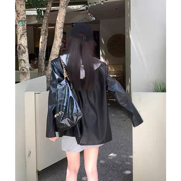 冬新作 PUレザー テーラードジャケット海外コーデ | ShopNikoNiko | 詳細画像10 