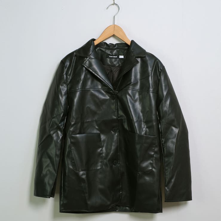 冬新作 PUレザー テーラードジャケット海外コーデ | ShopNikoNiko | 詳細画像2 