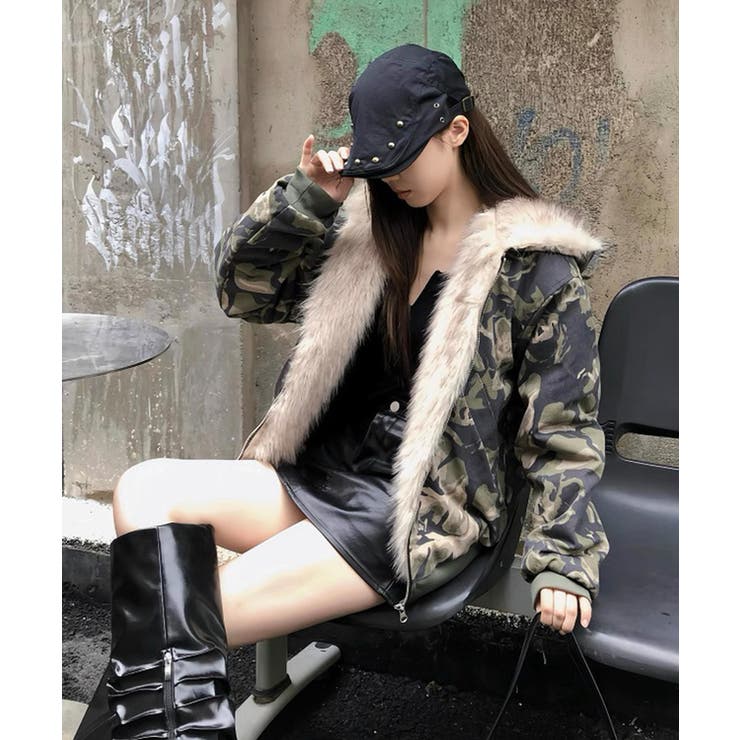 冬新作 カモフラ フェイクファー | ShopNikoNiko | 詳細画像5 