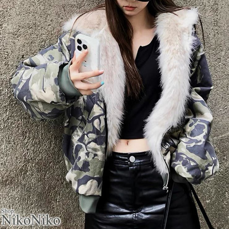 冬新作 カモフラ フェイクファー | ShopNikoNiko | 詳細画像1 
