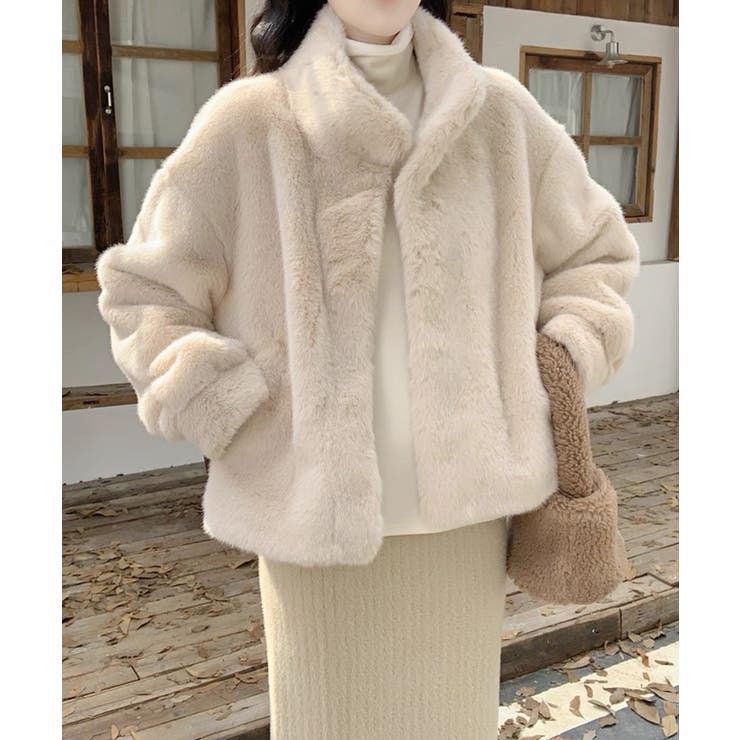 冬新作 スタンドカラー フェイクファーブルゾン海外コーデ | ShopNikoNiko | 詳細画像8 