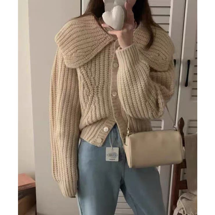 ベージュ | 冬新作 ビッグカラー ショート丈 | ShopNikoNiko