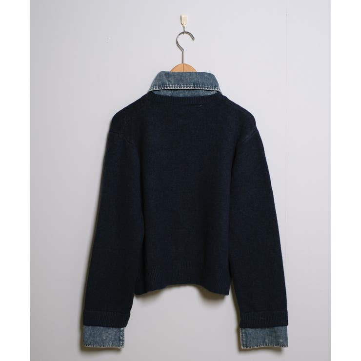 冬新作 デニムドッキング ニットカーディガントップス | ShopNikoNiko | 詳細画像17 