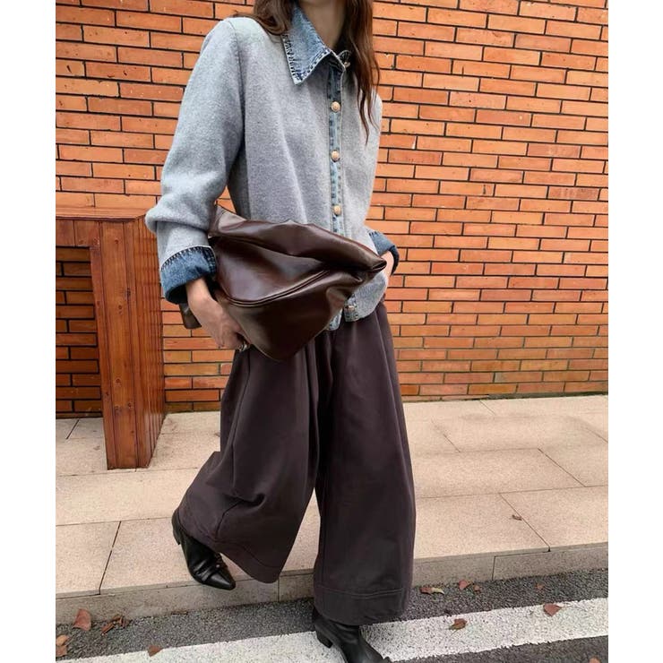 冬新作 デニムドッキング ニットカーディガントップス | ShopNikoNiko | 詳細画像7 