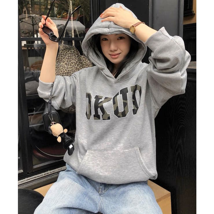 冬新作 カモフラビッグロゴフーディーパーカースウェット トレーナー | ShopNikoNiko | 詳細画像5 