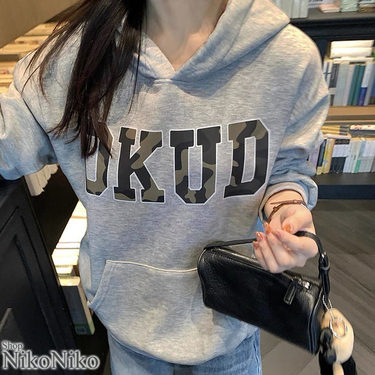 冬新作 カモフラビッグロゴフーディーパーカースウェット トレーナー | ShopNikoNiko | 詳細画像1 