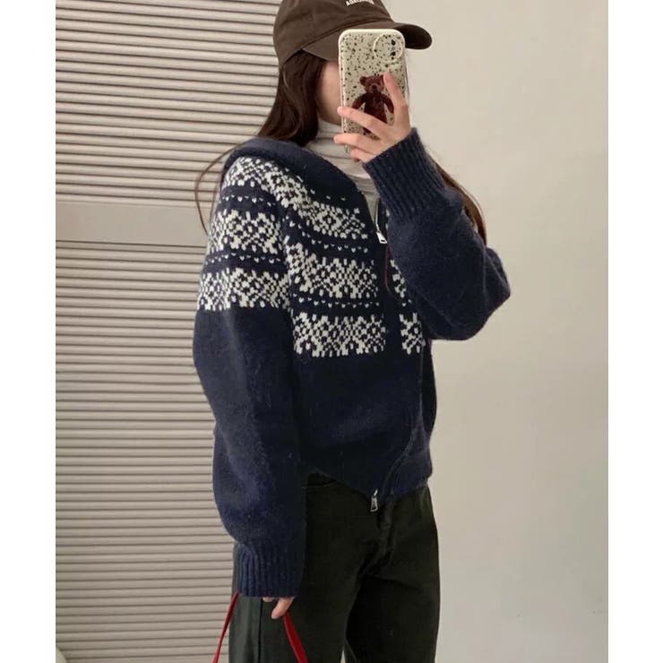 冬新作 ノルディック柄 ダブルジップアップ | ShopNikoNiko | 詳細画像6 
