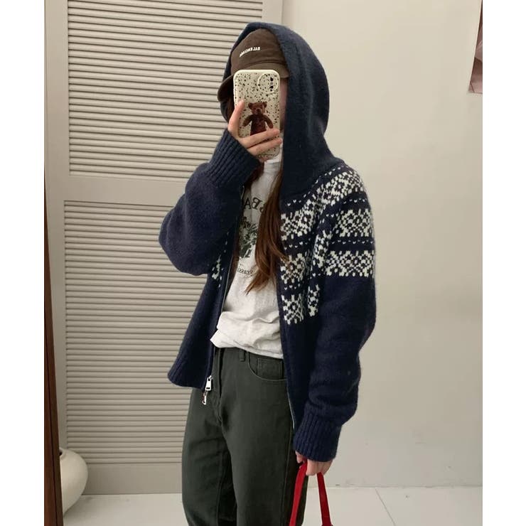 冬新作 ノルディック柄 ダブルジップアップ | ShopNikoNiko | 詳細画像7 