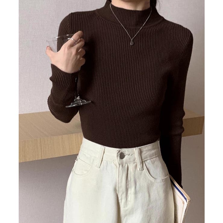 ブラウン | 冬新作 ベーシック ハイネック | ShopNikoNiko