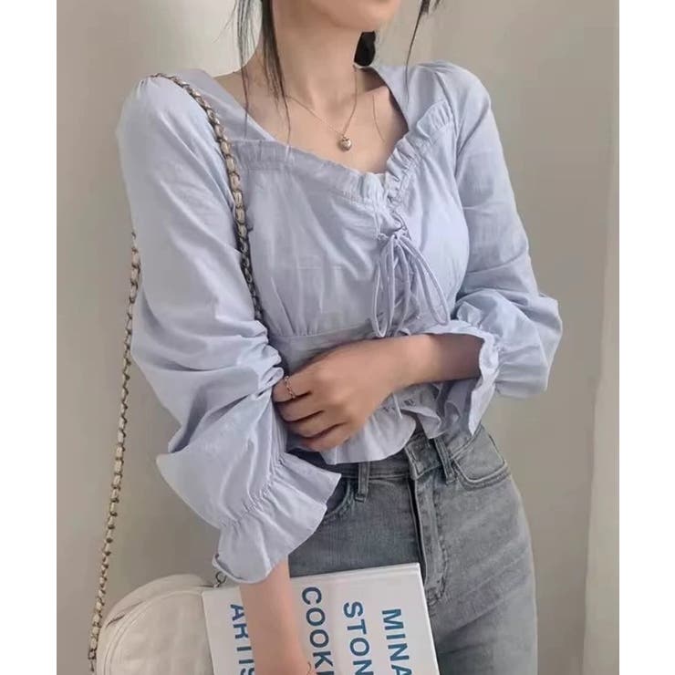 春新作 レースアップリボン フリルネック | ShopNikoNiko | 詳細画像8 