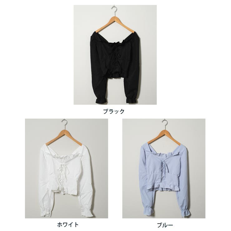 春新作 レースアップリボン フリルネック | ShopNikoNiko | 詳細画像2 