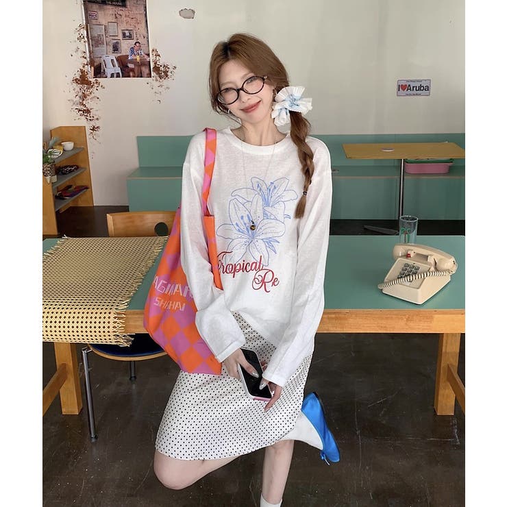 冬新作 フラワープリント シアーオーバートップス | ShopNikoNiko | 詳細画像7 