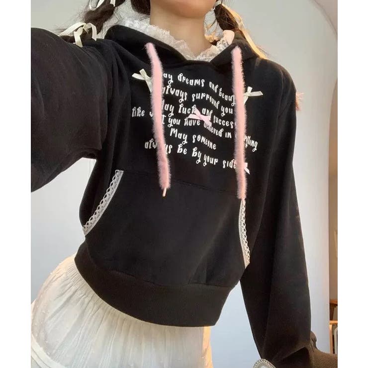 冬新作 レースフード ロゴリボン | ShopNikoNiko | 詳細画像5 