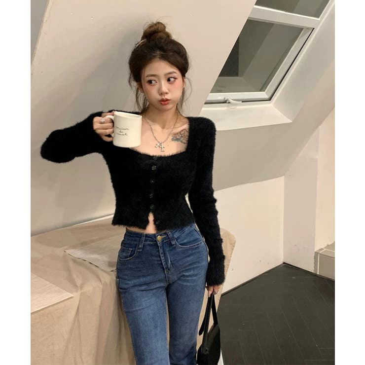 冬新作 シャギーニット クロップド丈 | ShopNikoNiko | 詳細画像6 