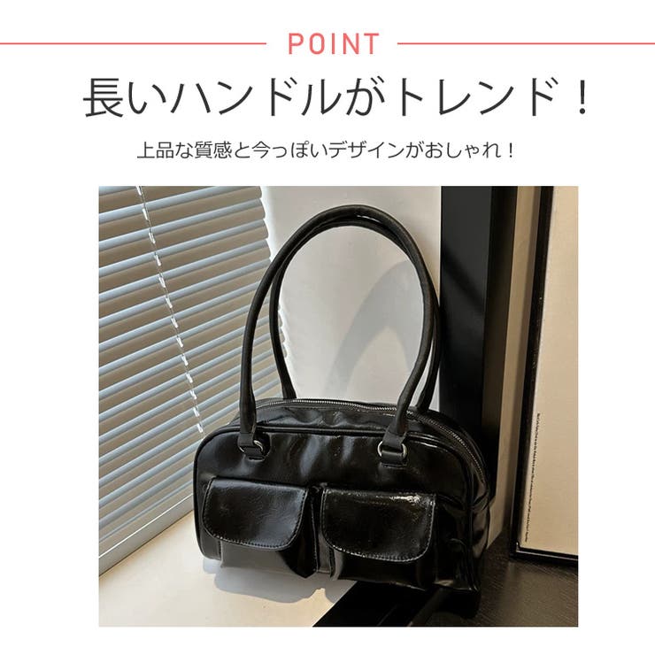 冬新作 フロントダブルポケット ボストンバッグ韓国バッグ | ShopNikoNiko | 詳細画像4 