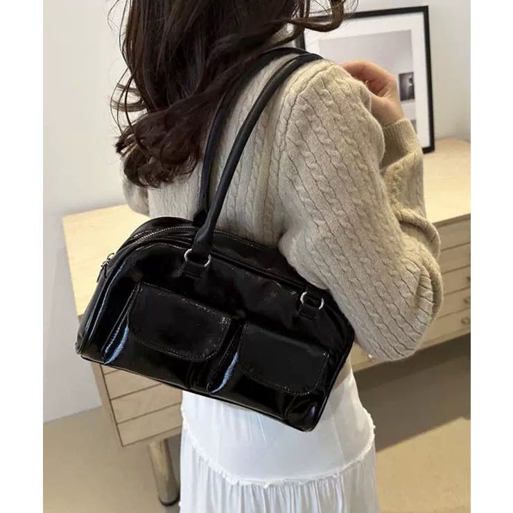 冬新作 フロントダブルポケット ボストンバッグ韓国バッグ | ShopNikoNiko | 詳細画像8 