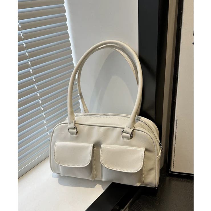 冬新作 フロントダブルポケット ボストンバッグ韓国バッグ | ShopNikoNiko | 詳細画像10 