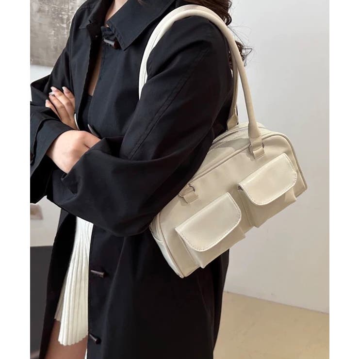 冬新作 フロントダブルポケット ボストンバッグ韓国バッグ | ShopNikoNiko | 詳細画像13 