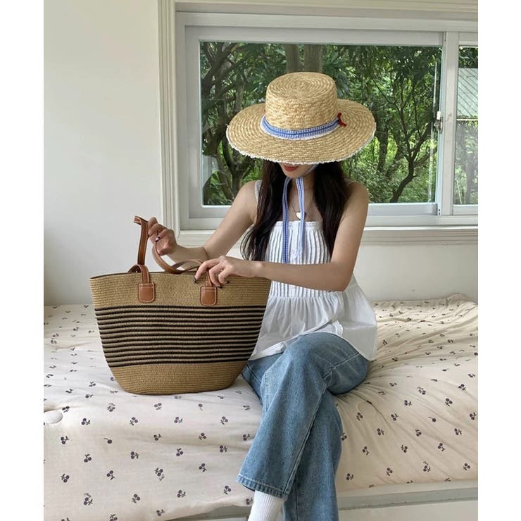 冬新作 PUレザーハンドル ストロー編み | ShopNikoNiko | 詳細画像10 