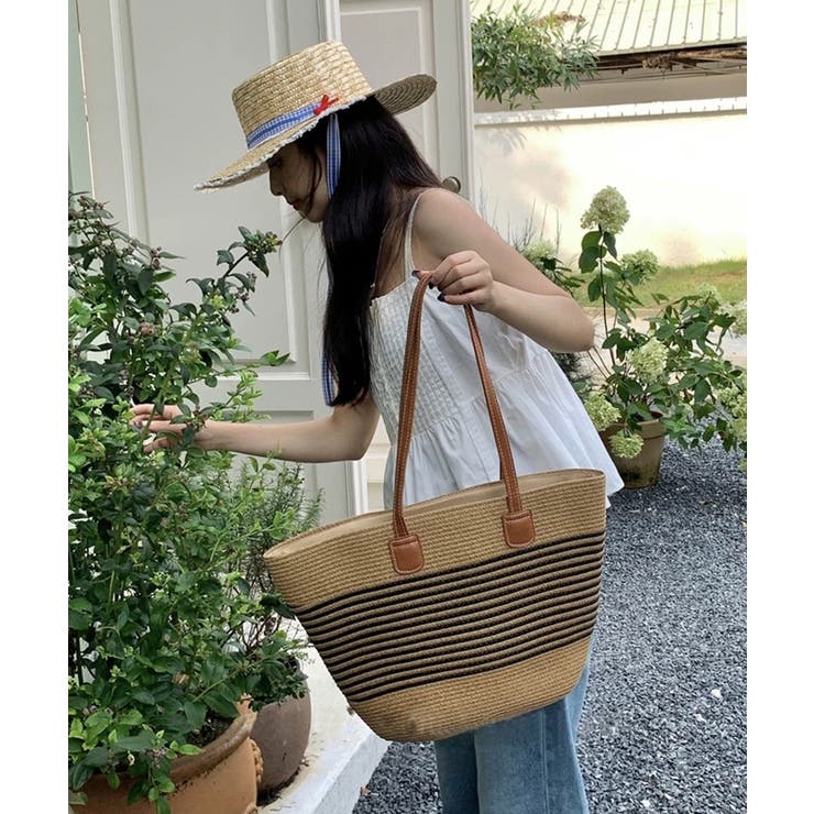 冬新作 PUレザーハンドル ストロー編み | ShopNikoNiko | 詳細画像11 