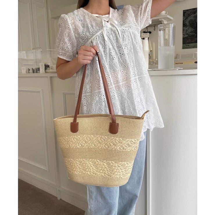 冬新作 PUレザーハンドル ストロー編み | ShopNikoNiko | 詳細画像20 