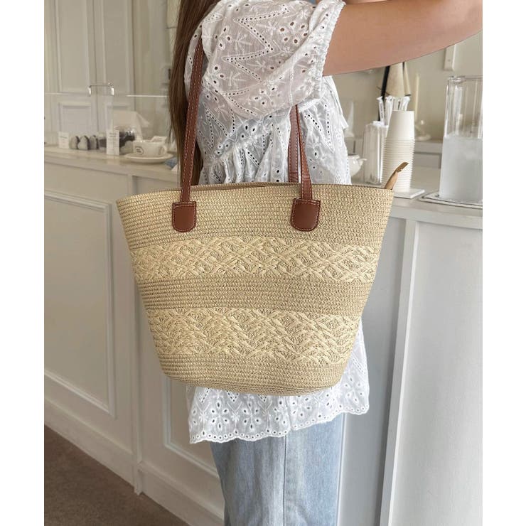 冬新作 PUレザーハンドル ストロー編み | ShopNikoNiko | 詳細画像21 