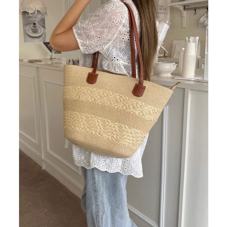 冬新作 PUレザーハンドル ストロー編み | ShopNikoNiko | 詳細画像22 