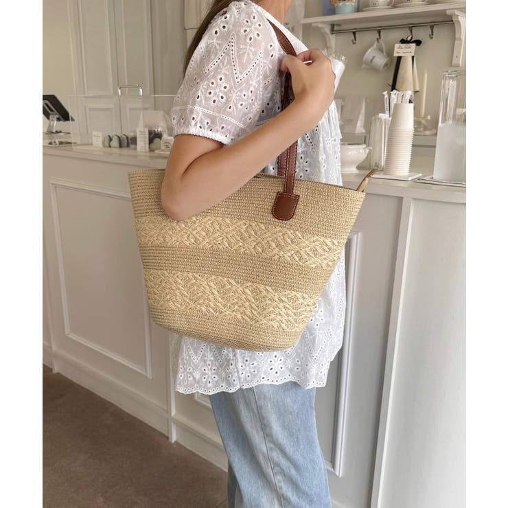 冬新作 PUレザーハンドル ストロー編み | ShopNikoNiko | 詳細画像24 