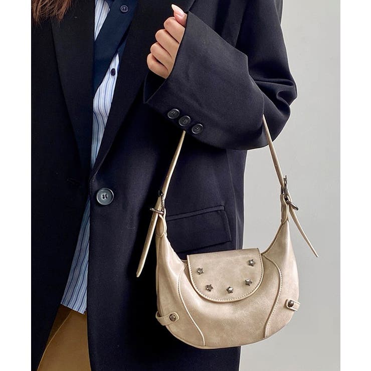 ベージュ | 冬新作 スタースタッズ PUレザー | ShopNikoNiko