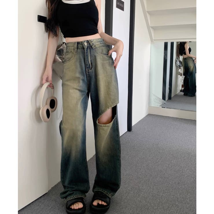 冬新作 ウォッシュ加工 カットアウト | ShopNikoNiko | 詳細画像8 