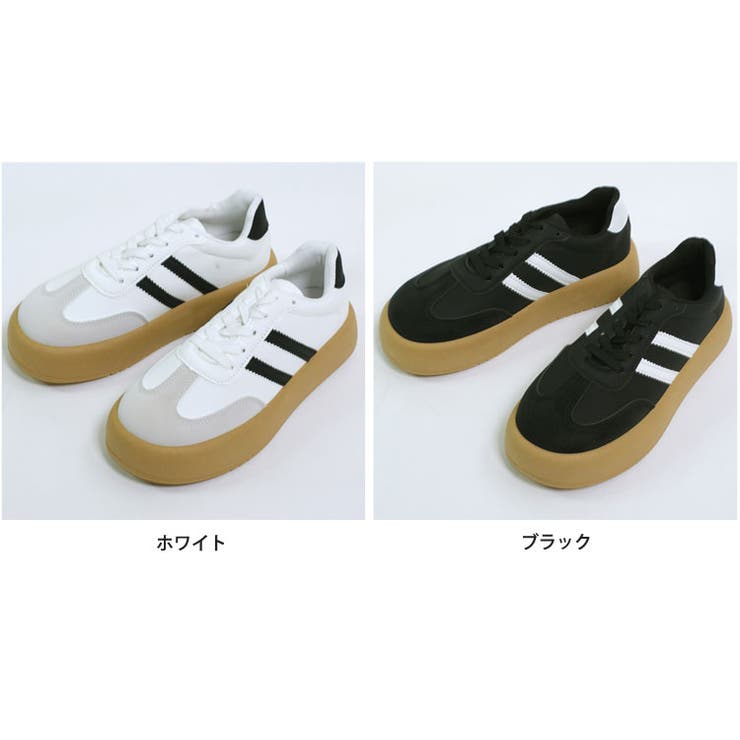 春新作 ローカット 厚底ラインスニーカー韓国ストリート | ShopNikoNiko | 詳細画像2 