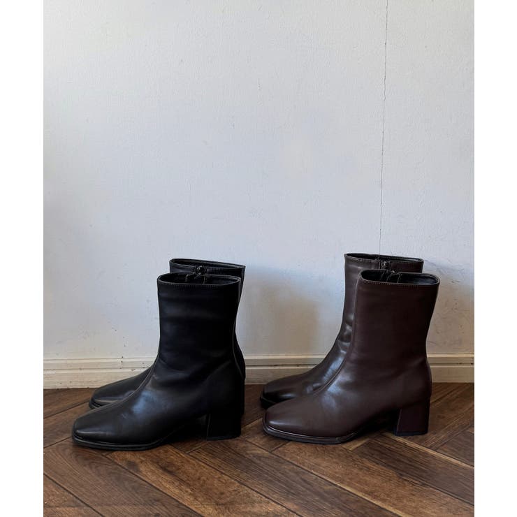 冬新作 スクエアトゥ ミドルブーツ韓国ファッション | ShopNikoNiko | 詳細画像6 